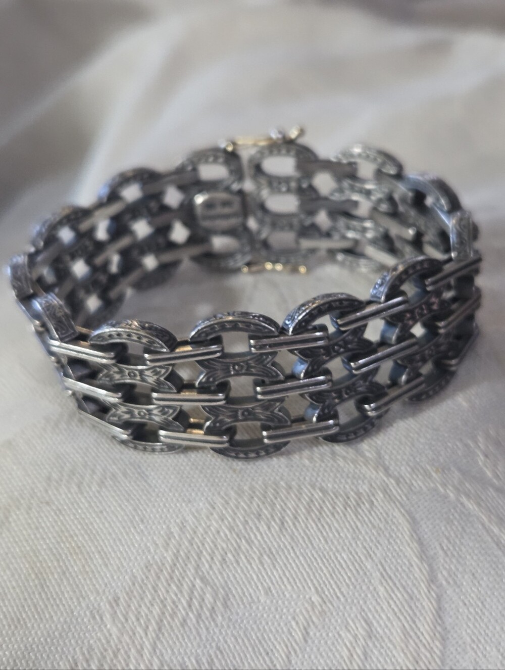 Konstantino Panel Link Bracelet in Sterling Silver and 18k
